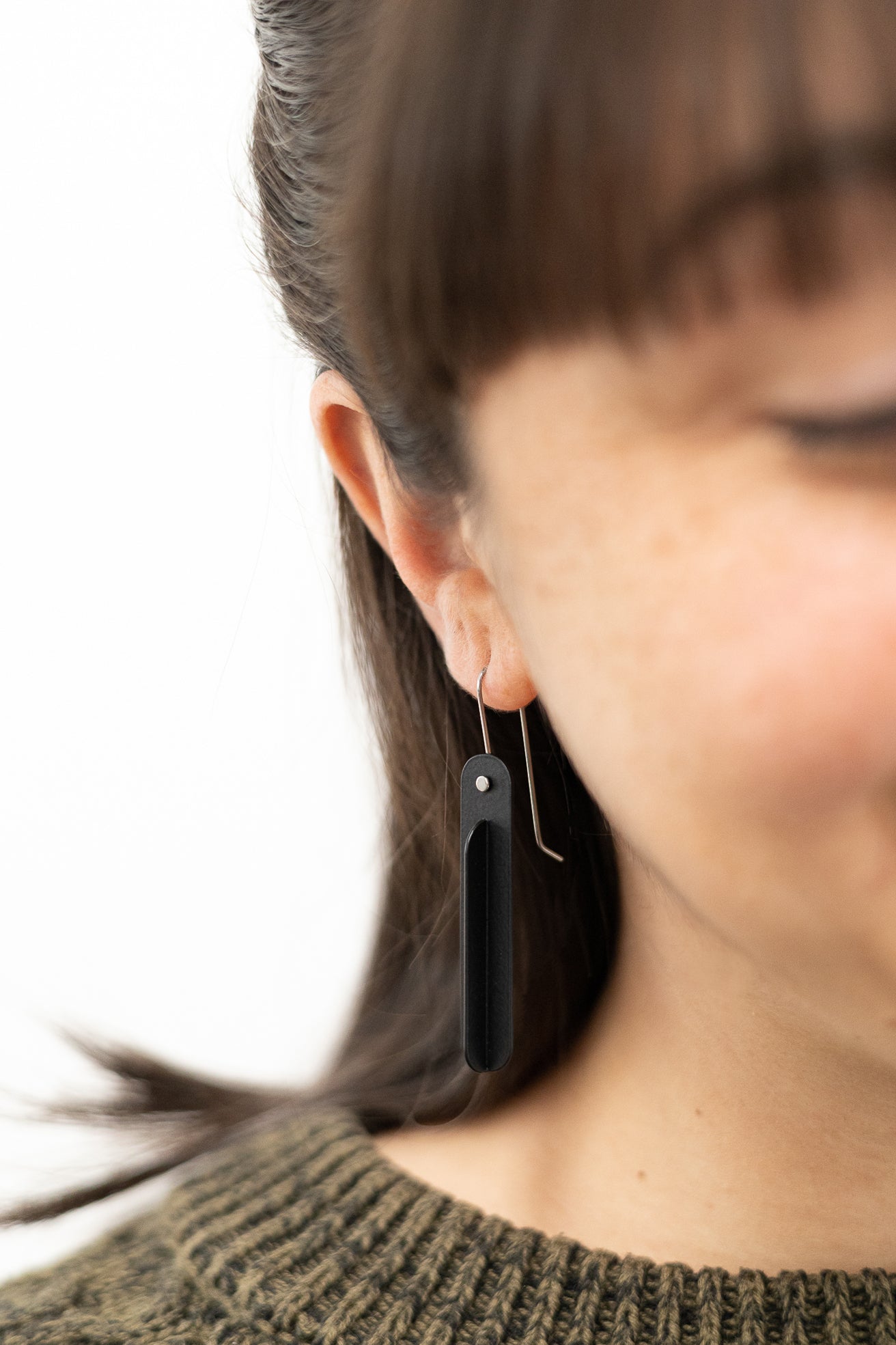 Intersecting Earrings - Large | Black
