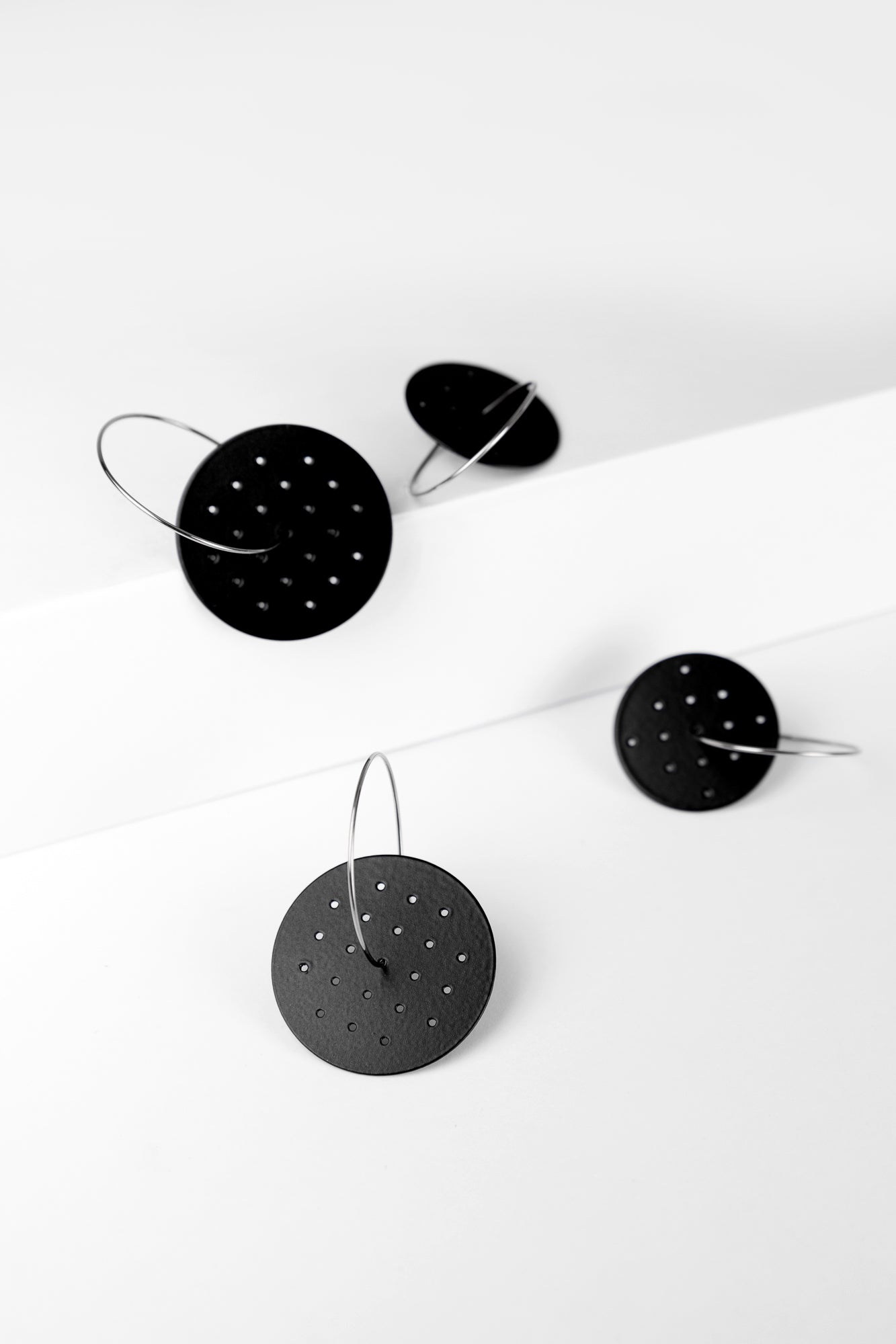 Perforated Earrings - Small | Black
