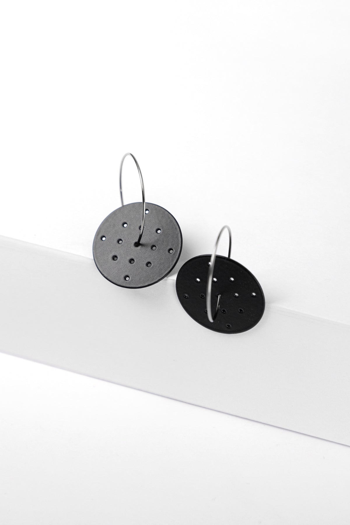 Perforated Earrings - Small | Black